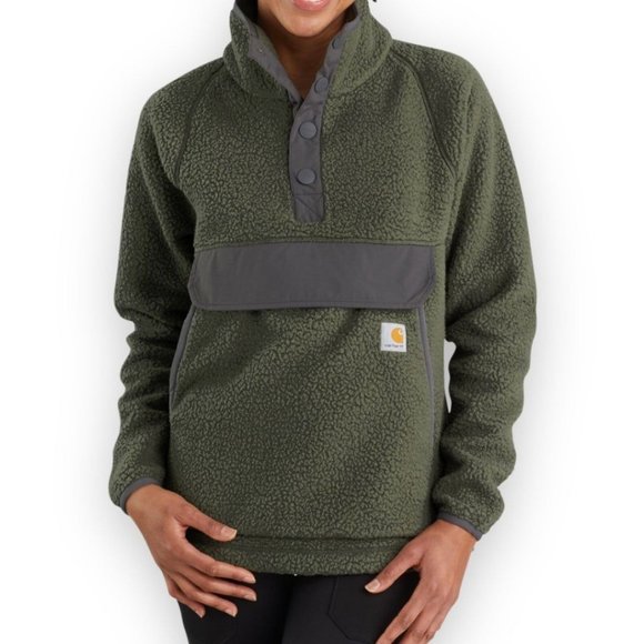 Carhartt Fleece 1/4 Relaxed Fit Fleece Jacket - Basil Heather - Picture 12 of 12